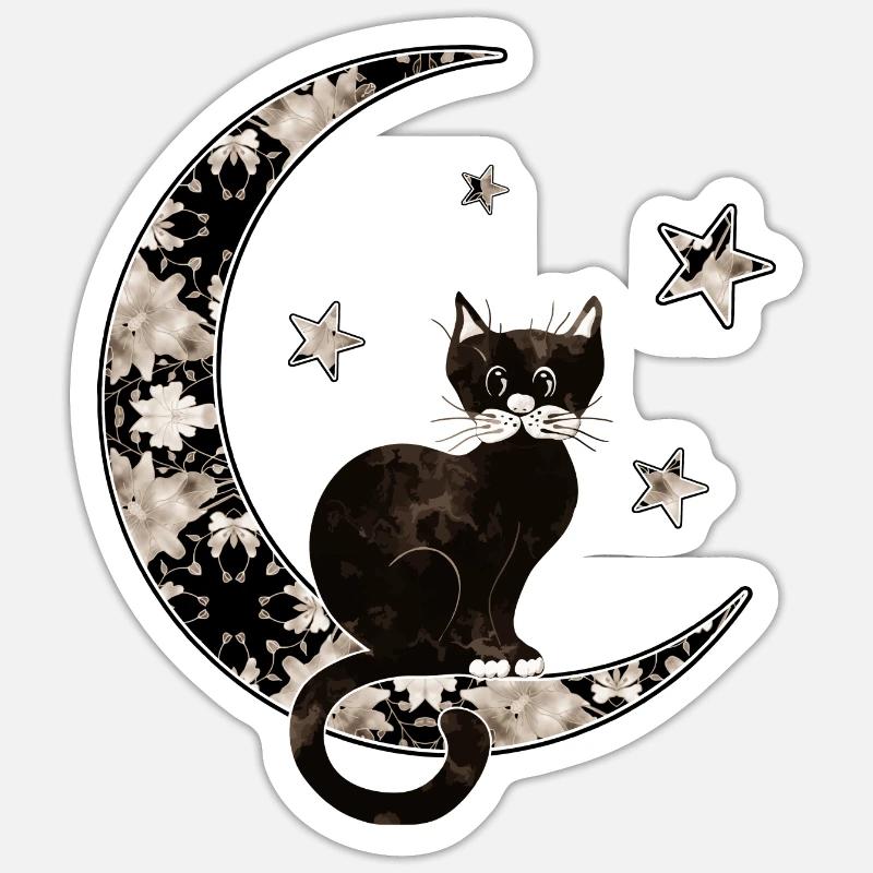 Katze - Sticker Größe S (10 x 10 cm) - Mattweiß