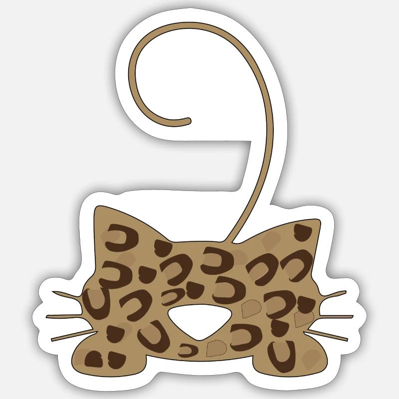 Leopard mask, leopard mask - Sticker size S (10 x 10 cm) - white matte