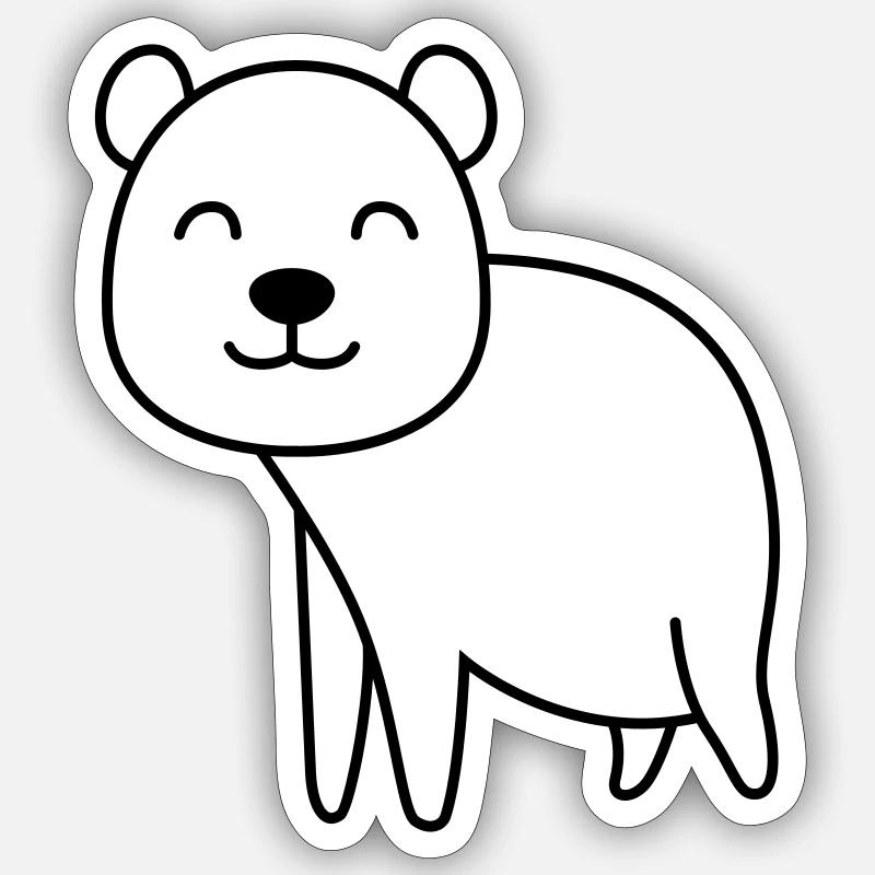 Bande dessinée Ours - Sticker taille S (10 x 10 cm) - blanc mat