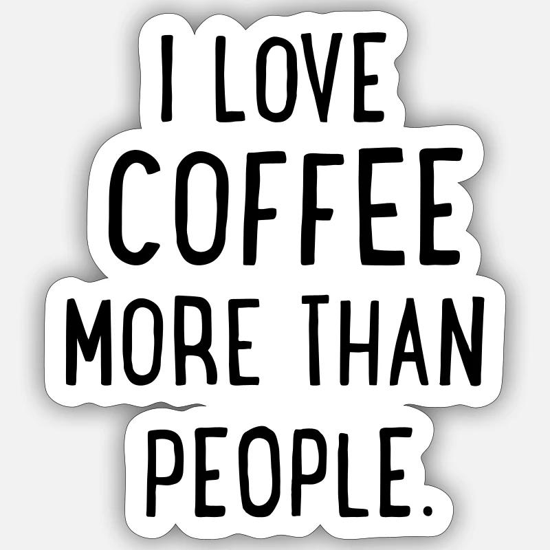 Kaffee - Sticker Größe S (10 x 10 cm) - Mattweiß