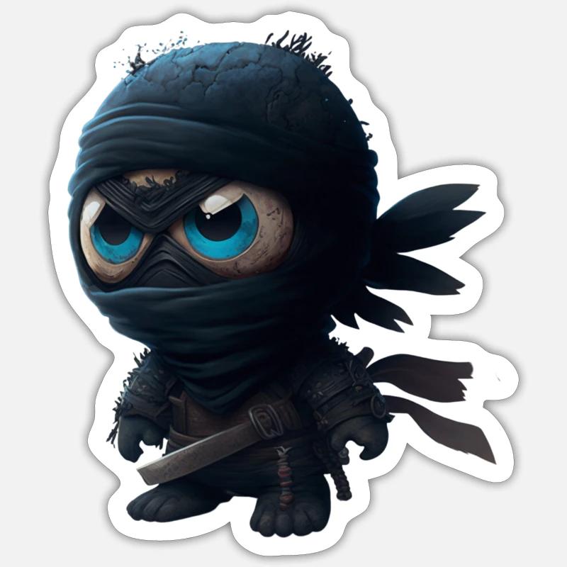 ninja - Sticker taille S (10 x 10 cm) - blanc mat