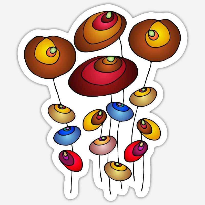 Fleur - Sticker taille S (10 x 10 cm) - blanc mat