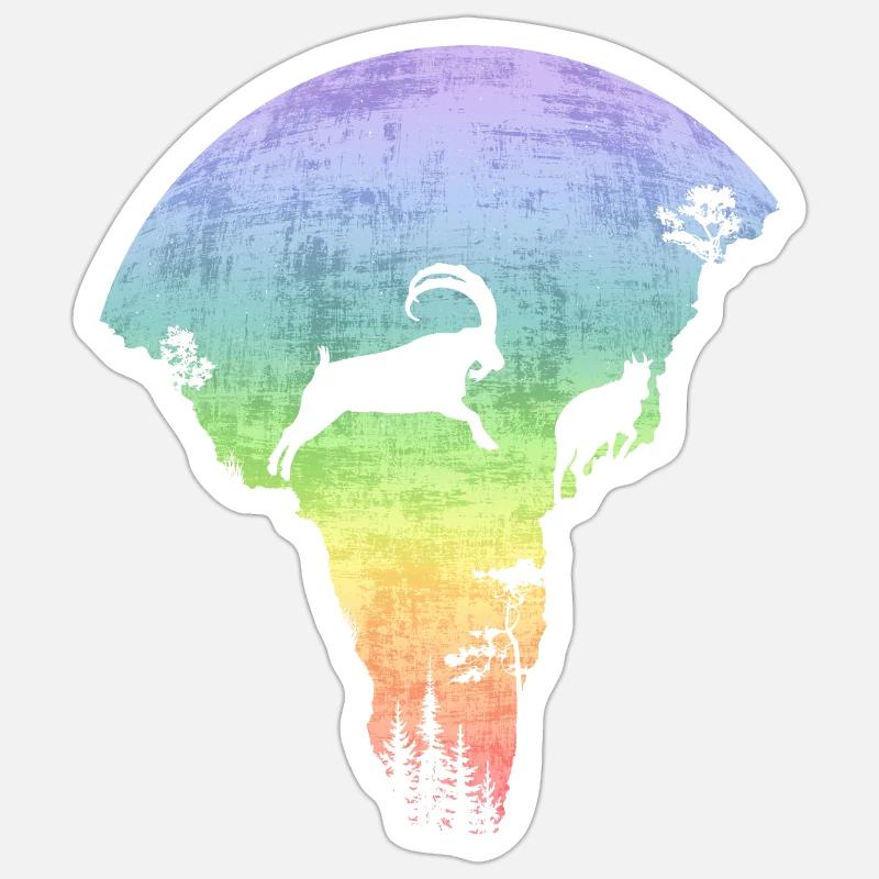 Springender Steinbock Sticker Größe S (10 x 10 cm)