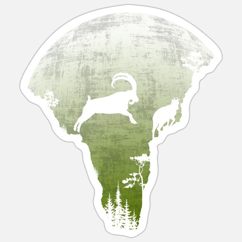 Springender Steinbock Sticker Größe S (10 x 10 cm)