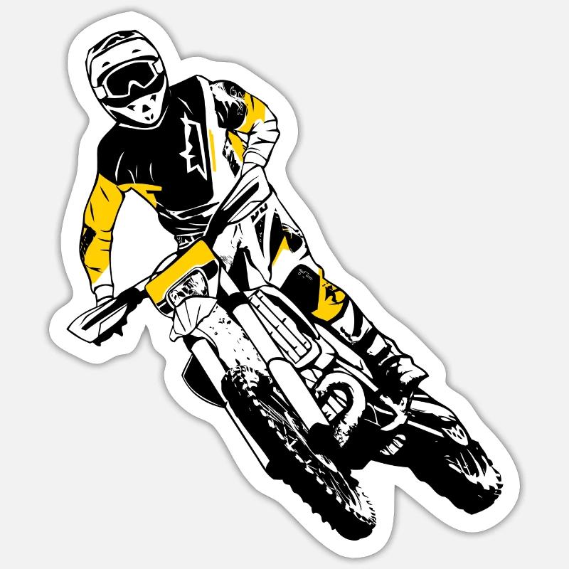 Enduro Tout-terrain - Sticker taille S (10 x 10 cm) - blanc mat