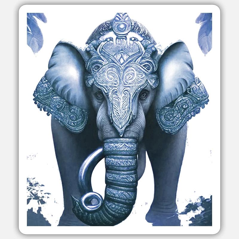 help_for_elephant_10 - Sticker Größe S (10 x 10 cm) - Mattweiß