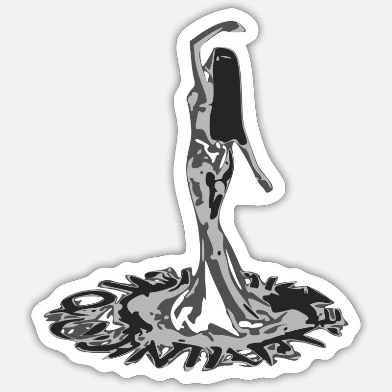 Bauchtänzer - Sticker Größe S (10 x 10 cm) - Mattweiß