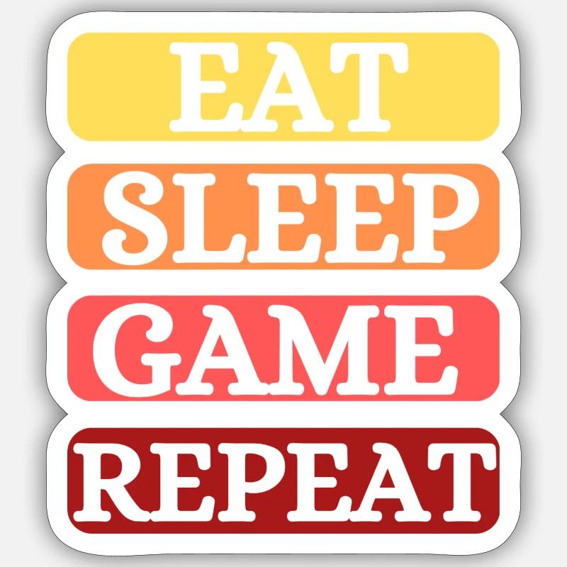 Eating / Sleeping / Gambling / Repeating Sticker size S (10 x 10 cm)