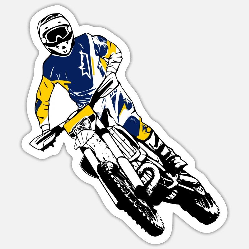 Enduro Tout-terrain - Sticker taille S (10 x 10 cm) - blanc mat