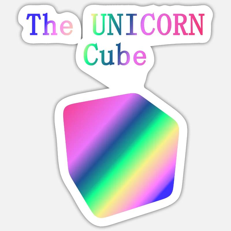 Cube de licorne Sticker taille S (10 x 10 cm)