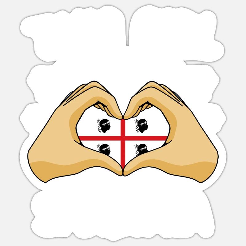 Sardaigne Drapeau Sarde Drapeau Sardegna Drapeau - Sticker taille S (10 x 10 cm) - blanc mat