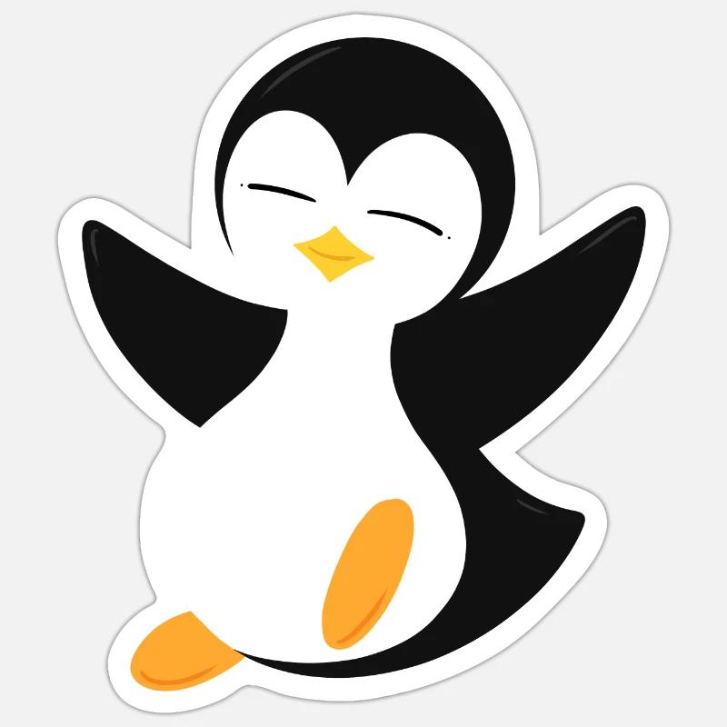 Pingouin - Sticker taille S (10 x 10 cm) - blanc mat