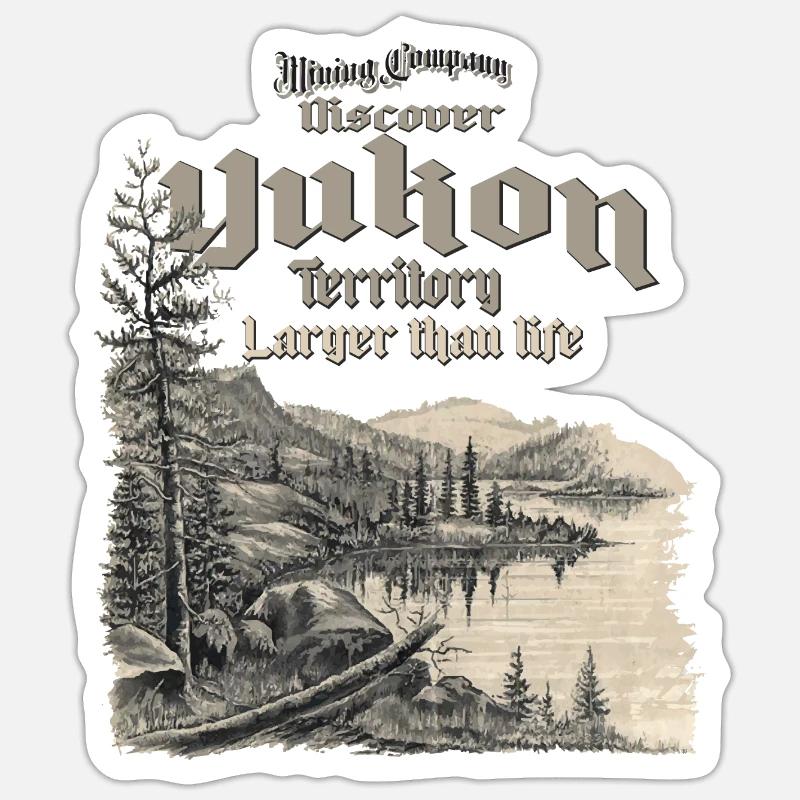 Discover Yukon Canada - Sticker size S (10 x 10 cm) - white matte