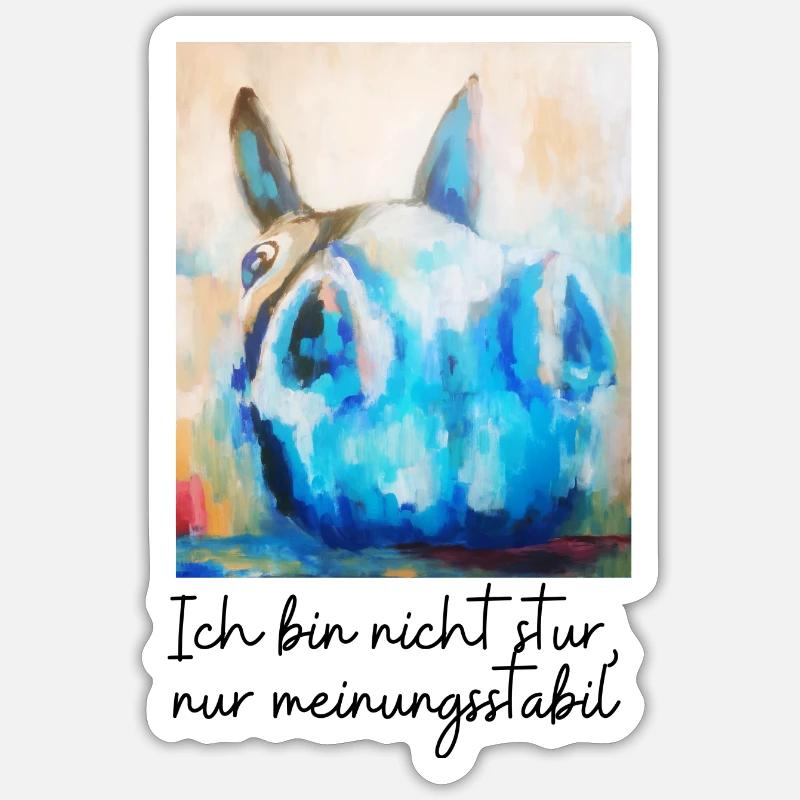 Mulli "Valentin" - Sticker Größe S (10 x 10 cm) - Mattweiß