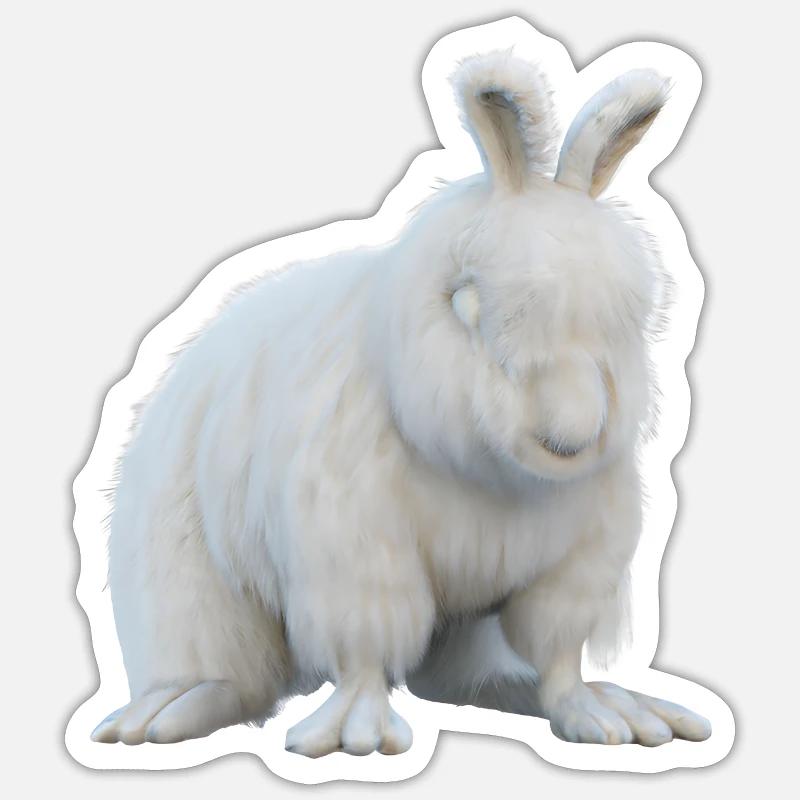Fluffy Angora rabbit Sticker size S (10 x 10 cm)