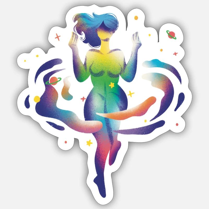 Fille de l’espace Sticker taille S (10 x 10 cm)