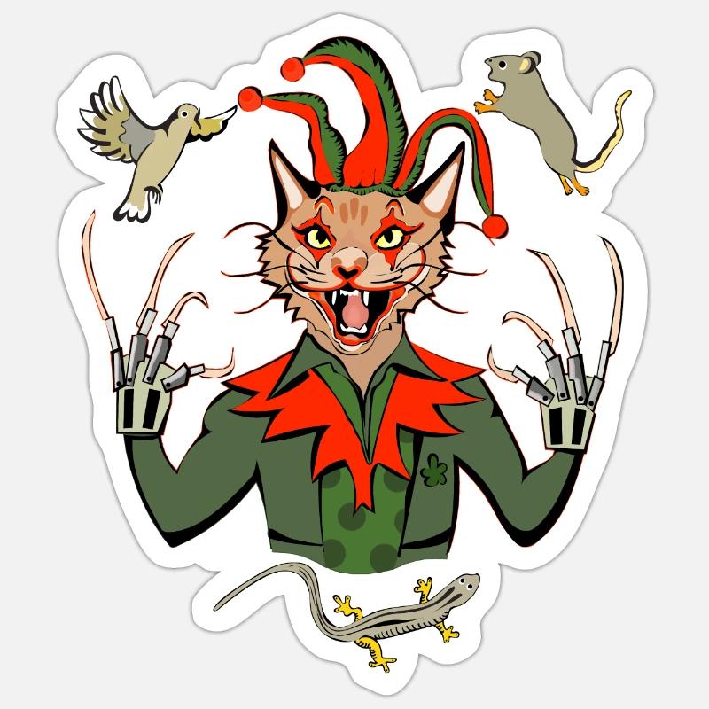 Joker cat meal Sticker size S (10 x 10 cm)