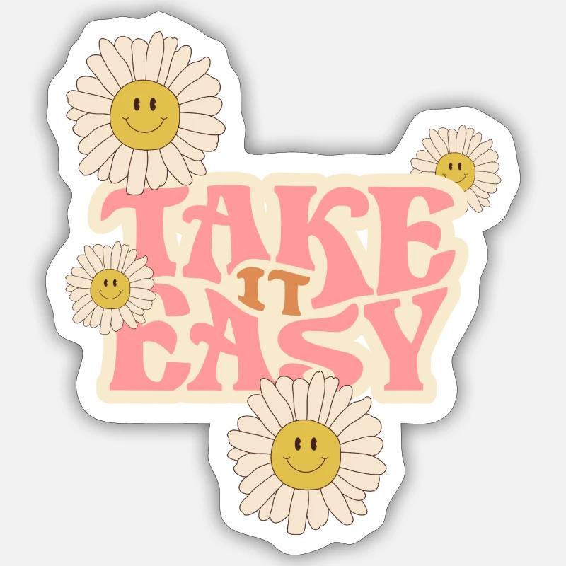 Take it Easy - Sticker size S (10 x 10 cm) - white matte