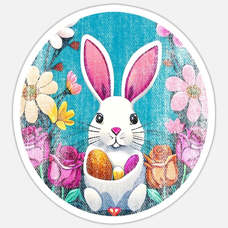 Great Easter motif - Sticker size S (10 x 10 cm) - white matte