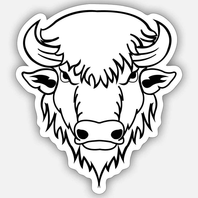 Buffle - Sticker taille S (10 x 10 cm) - blanc mat