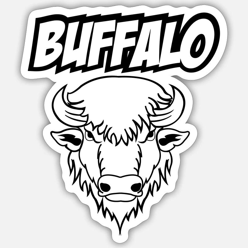 Buffalo Sticker size S (10 x 10 cm)