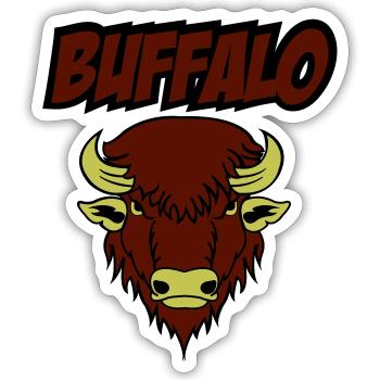 buffalo 001 - Sticker size S (10 x 10 cm) - white matte - Front