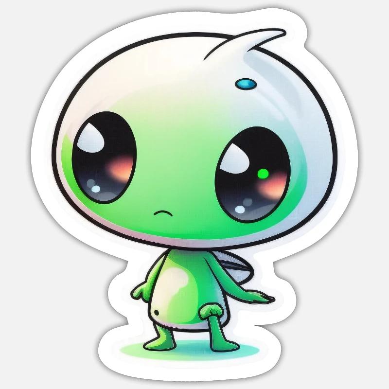 Cute alien - Sticker size S (10 x 10 cm) - white matte
