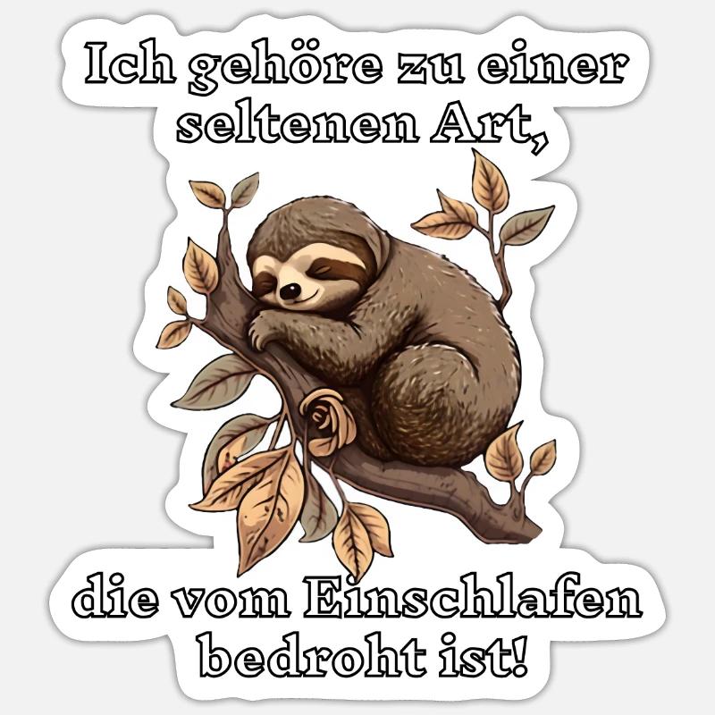 süßes Faultier schläft auf einem Baum Geschenkidee Sticker Größe S (10 x 10 cm)