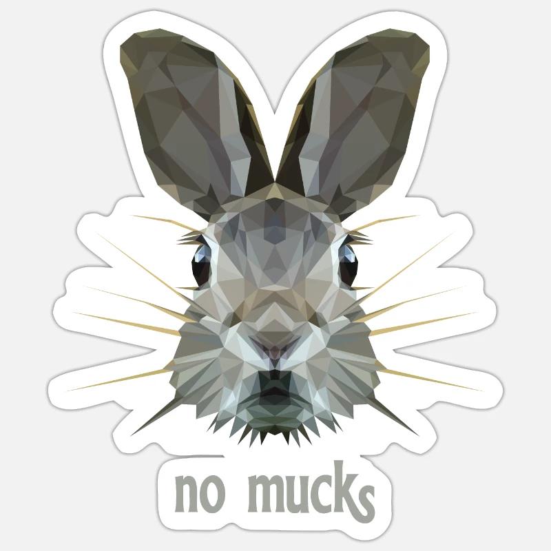 Rabbit's head as quiet as a mouse Sticker size S (10 x 10 cm)