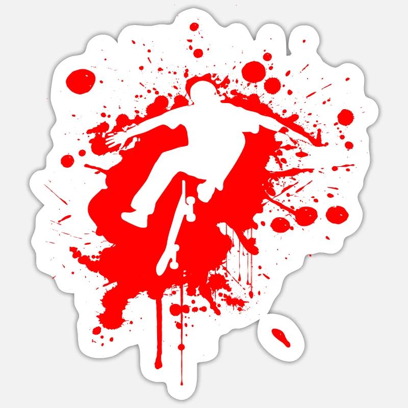 SK8 is GR8 Red - Sticker size S (10 x 10 cm) - white matte