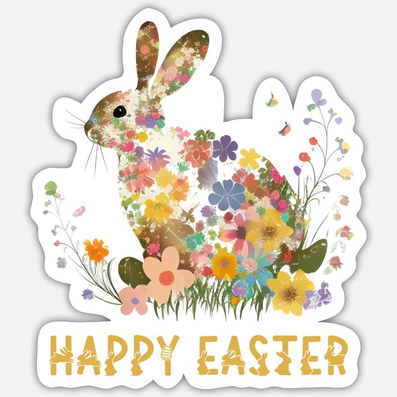 joyeuses Pâques Sticker taille S (10 x 10 cm)