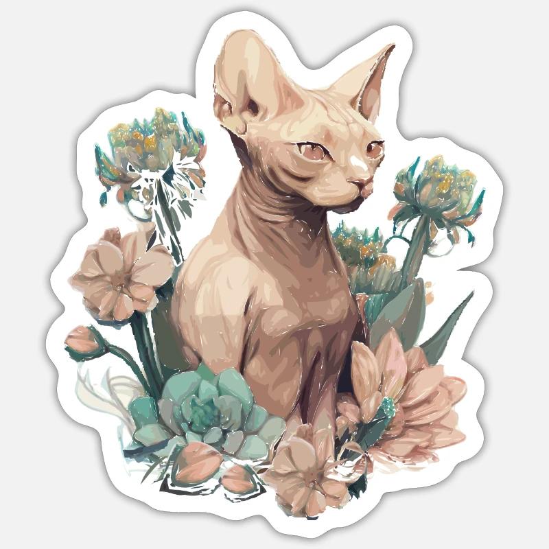 Sphinx Katze Sticker Größe S (10 x 10 cm)