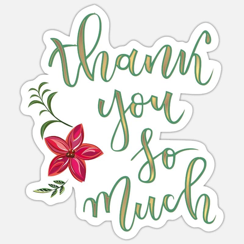 Merci beaucoup - Sticker taille S (10 x 10 cm) - blanc mat