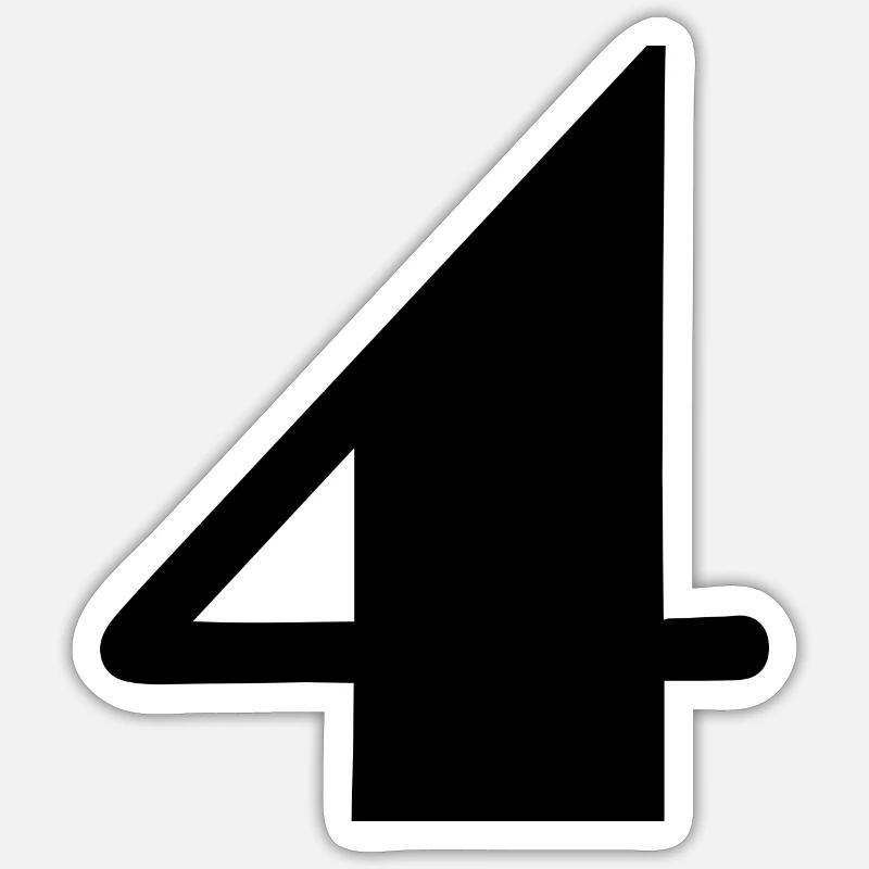 4 ANS,4e ANNIVERSAIRE,ANNIVERSAIRE 4 ANS - Sticker taille S (10 x 10 cm) - blanc mat
