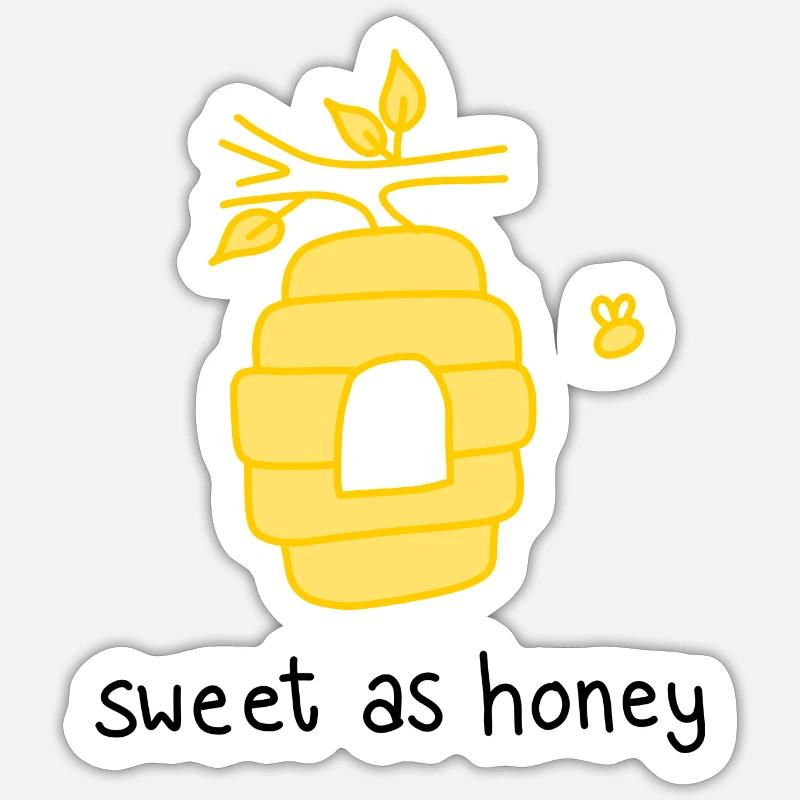 Doux comme du miel - Sticker taille S (10 x 10 cm) - blanc mat