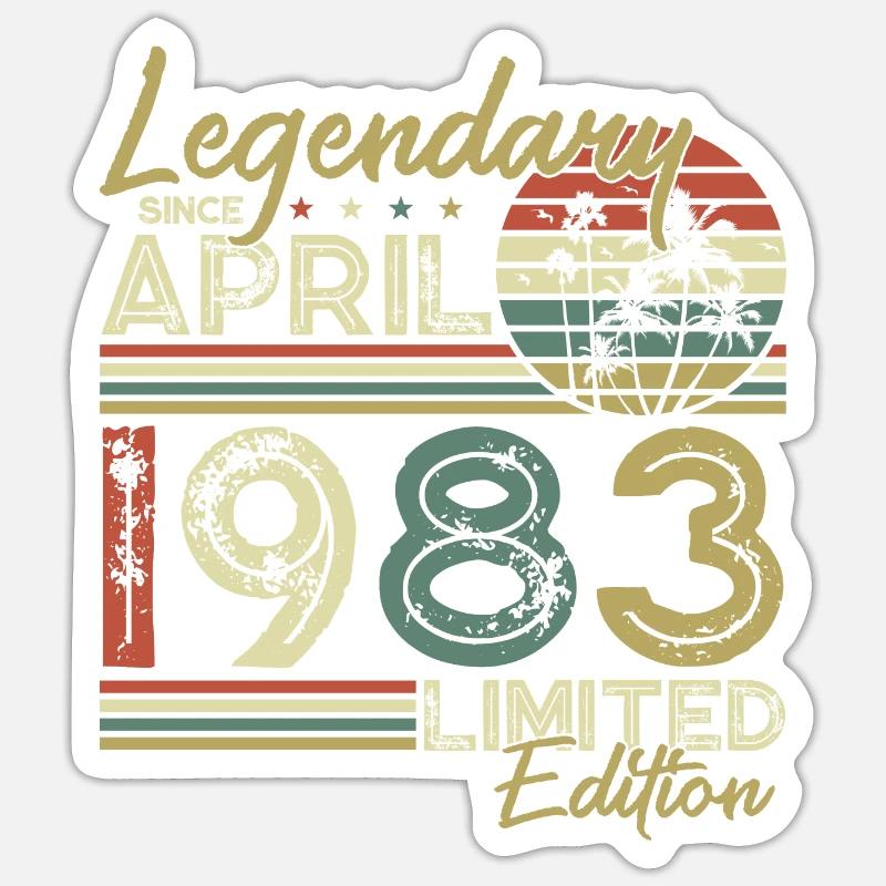Legendary since April 1983 - Sticker size S (10 x 10 cm) - white matte