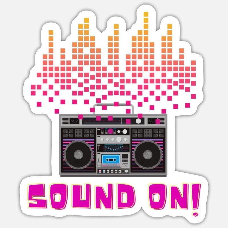 Son activé - Sticker taille S (10 x 10 cm) - blanc mat
