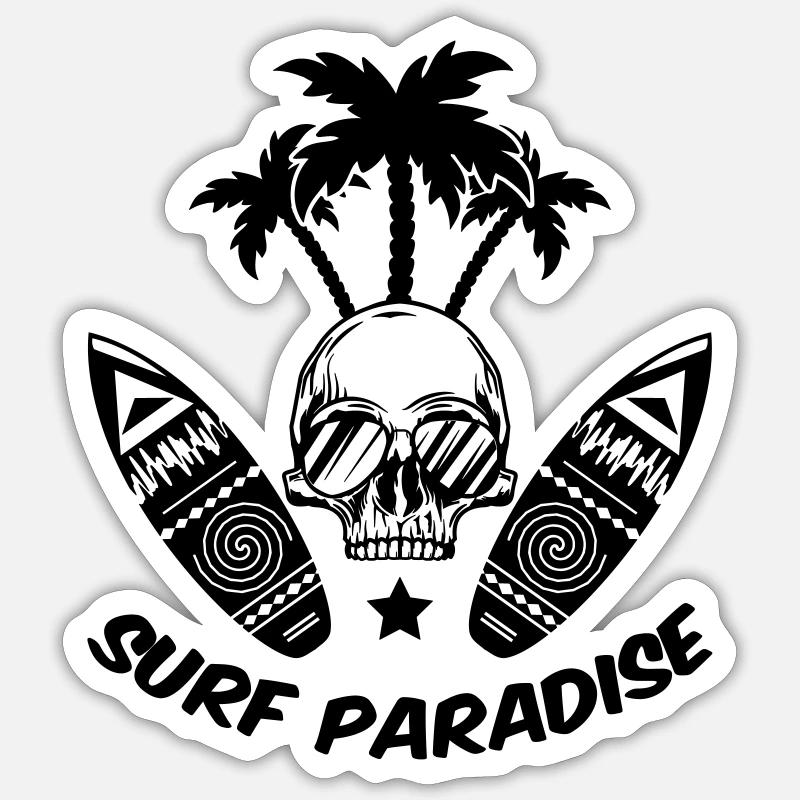 Surf Paradise - Sticker size S (10 x 10 cm) - white matte