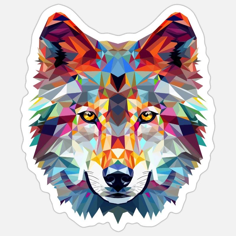 WOLF Farbtraum Sticker Größe S (10 x 10 cm)