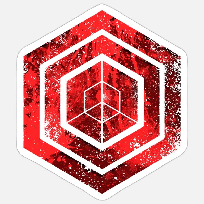 hexagon programming programmer coding geometric Sticker size S (10 x 10 cm)