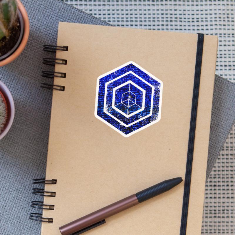 hexagon programming programmer coding geometric Sticker size S (10 x 10 cm)