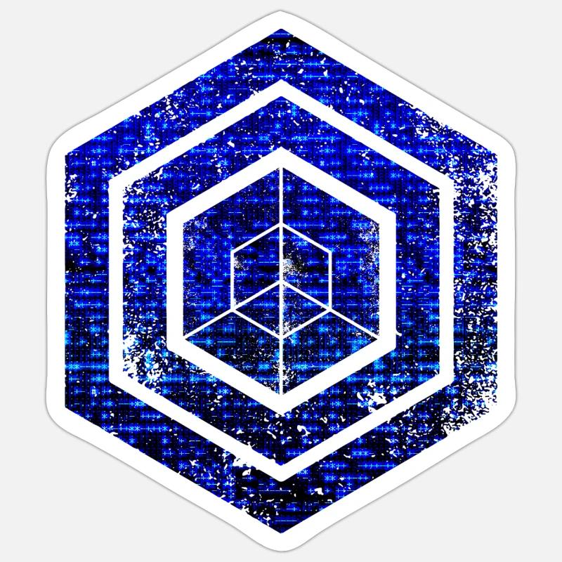 Hexagon-Programmierung Programmierer Codierung geometrisch Sticker Größe S (10 x 10 cm)