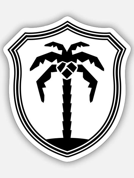 Palme Insel Symbol Wappen - Sticker Größe S (10 x 10 cm) - Mattweiß