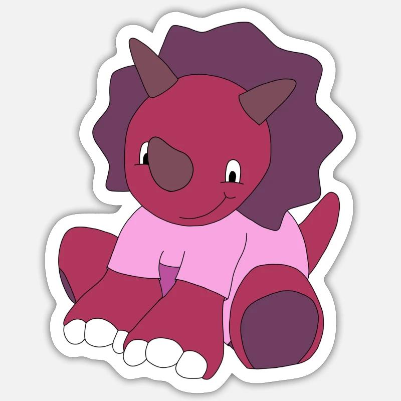 Tricératops - Sticker taille S (10 x 10 cm) - blanc mat