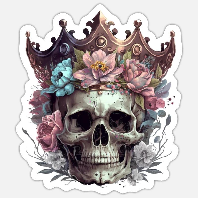 Skull with crown Sticker size S (10 x 10 cm)