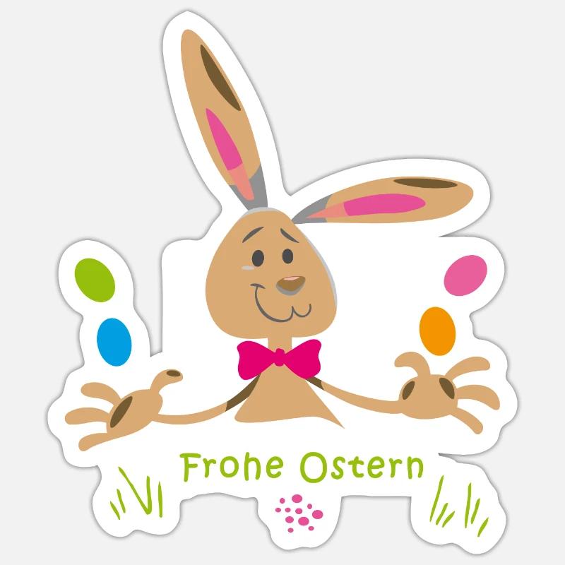 frohe Ostern - Sticker Größe S (10 x 10 cm) - Mattweiß