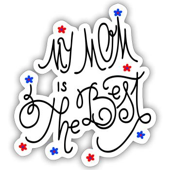 Fête des mères - Sticker taille S (10 x 10 cm) - blanc mat - Devant