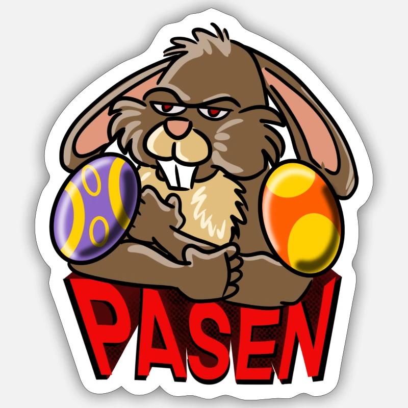 Wütender Osterhase - Sticker Größe S (10 x 10 cm) - Mattweiß