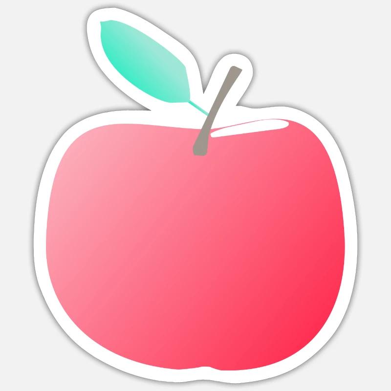 Apfel - Sticker Größe S (10 x 10 cm) - Mattweiß