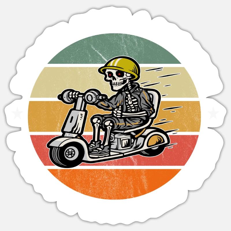 driving a mobility scooter Sticker Größe S (10 x 10 cm)